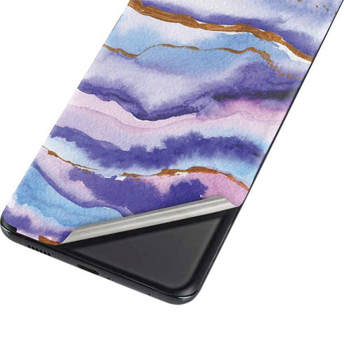 Blue Violet Watercolor Geode Galaxy S21 Ultra 5G Skin